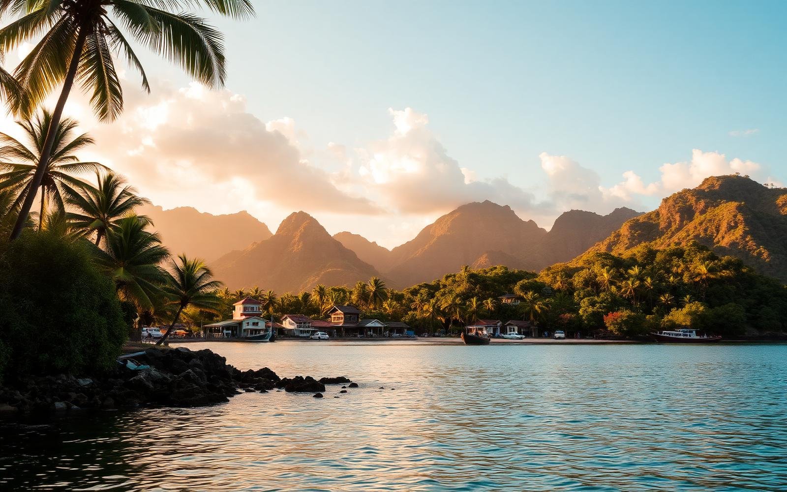 Coastal Haiti at golden hour